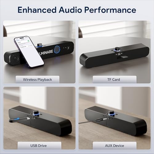 FULMINARE Bluetooth Speaker with 26W HD Sound, Portable Speaker Up to 30H Playtime, AUX&TF-Card&USB Input, LED Lights, Speakers Bluetooth 5.3 Wireless for Home/Party/Outdoor, (Black) - Image 4