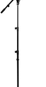 K&M Konig & Meyer 25200.500.55 Microphone Stand With 2 Piece Telescopic Boom Arm | Easy Height Adjustment | Folding Leg Design | Non-Slip Tripod Base | Pro Grade for all Musicians | German Made