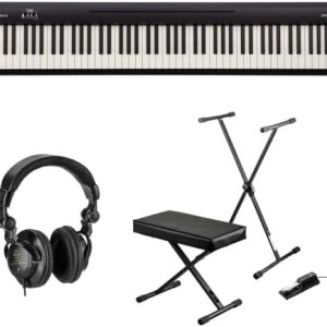 Roland FP-10 88-Key Digital Piano, Bundle with Keyboard Stand, Keyboard & Piano Bench, Sustain Pedal, Closed-Back Studio Monitor Headphones